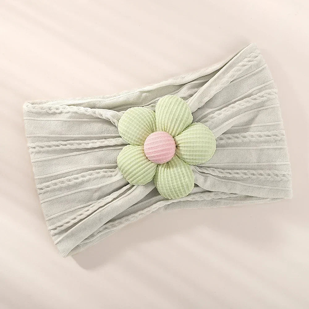 1 st baby nylon huvudduk astique lämplig nyfödd flicka blomma handgjort pannband elastiskt hårband turban småbarn håraccessoarer