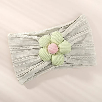 1 st baby nylon huvudduk astique lämplig nyfödd flicka blomma handgjort pannband elastiskt hårband turban småbarn håraccessoarer