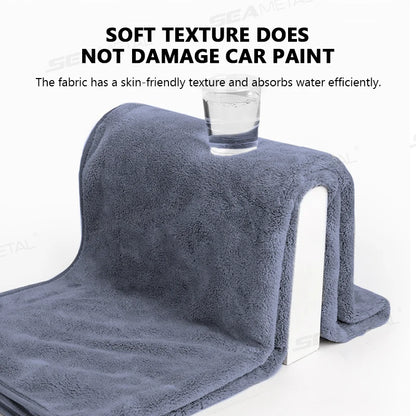 SEAMETAL Mikrofiber Biltvättduk 160x60cm Stor Stor Rengöringsduk Hög Vattenabsorberande Förtjockad Mjuk Tvättduk