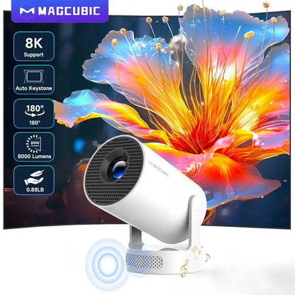 Magcubic 8K Wifi6 Projektor 290ANSI Android 14 Dubbel WIFI Allwinner H726 BT5.0 1280*720P Hemmabio Utomhus Bärbar HY300 Pro +