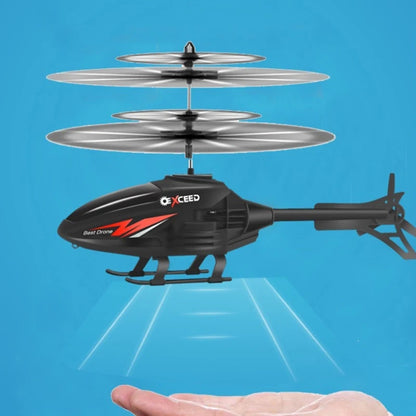 RC Helikopter 2CH Induktionsfjärrkontroll Flytande Flygplan Geststyrt Flygplansupphängning Quadcopter med LED Barnpresent