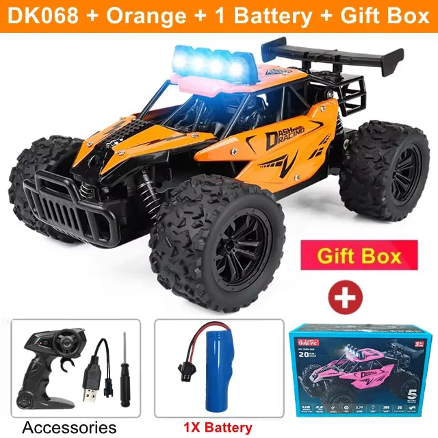 Oike RC-bil 1:16 modell med LED-lampor radio terrängstyrd klätterbil utomhusbilar driftrace leksaker pojkar presenter