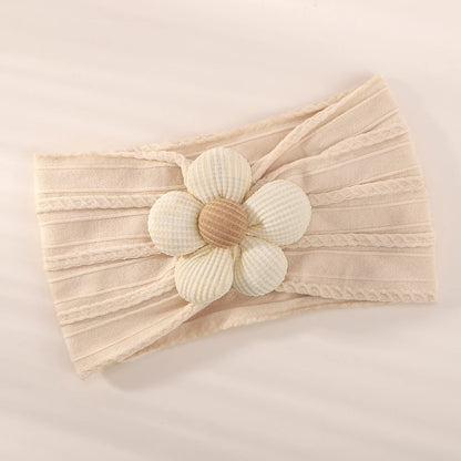 1 st baby nylon huvudduk astique lämplig nyfödd flicka blomma handgjort pannband elastiskt hårband turban småbarn håraccessoarer
