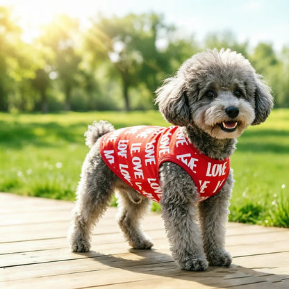 Söt tryckt hundkylande väst för små och medelstora hundar och katter, andningsbar, bekväm sommarvalp, mopskläder, kostym