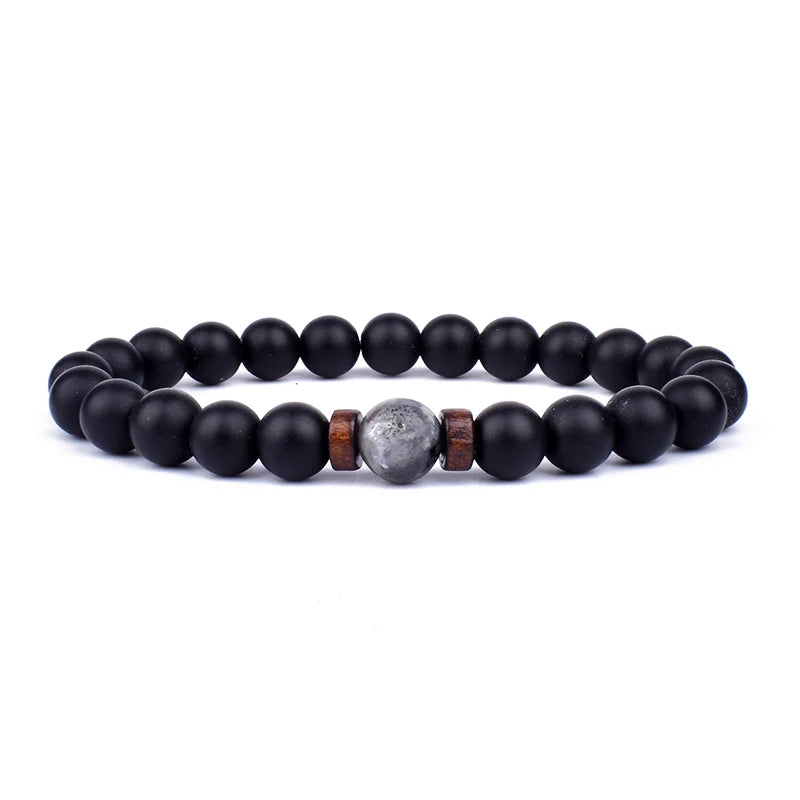 8mm lavaarmband för män vulkaniska stenar träpärlor armband tibetansk buddha handledskedja kvinnor män smycken gåva nya armband