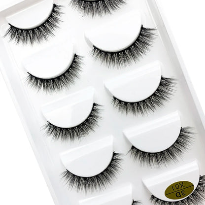 LTWEGO 5 par ögonfransar naturliga långa 3D minkfransar fluffiga volym mink lösögonfransar djurfria slingor makeup cilios