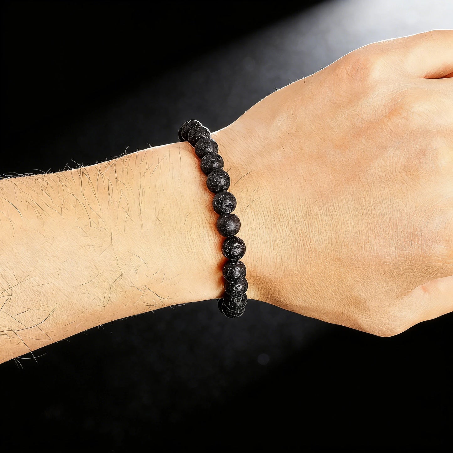 Lavapärlorarmband 6 8 10mm Natursten Reiki Vitalitetsarmband Skydd Meditation Chakra Handgjorda Unisex Smycken