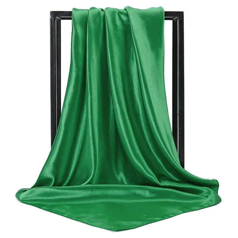 Mode 90*90cm Enfärgad Fyrkantig Halsduk Konst Imiterad Sidensjal Elegant Blommig Huvud Hals Hårband Dam Dam Flickor Halsduk