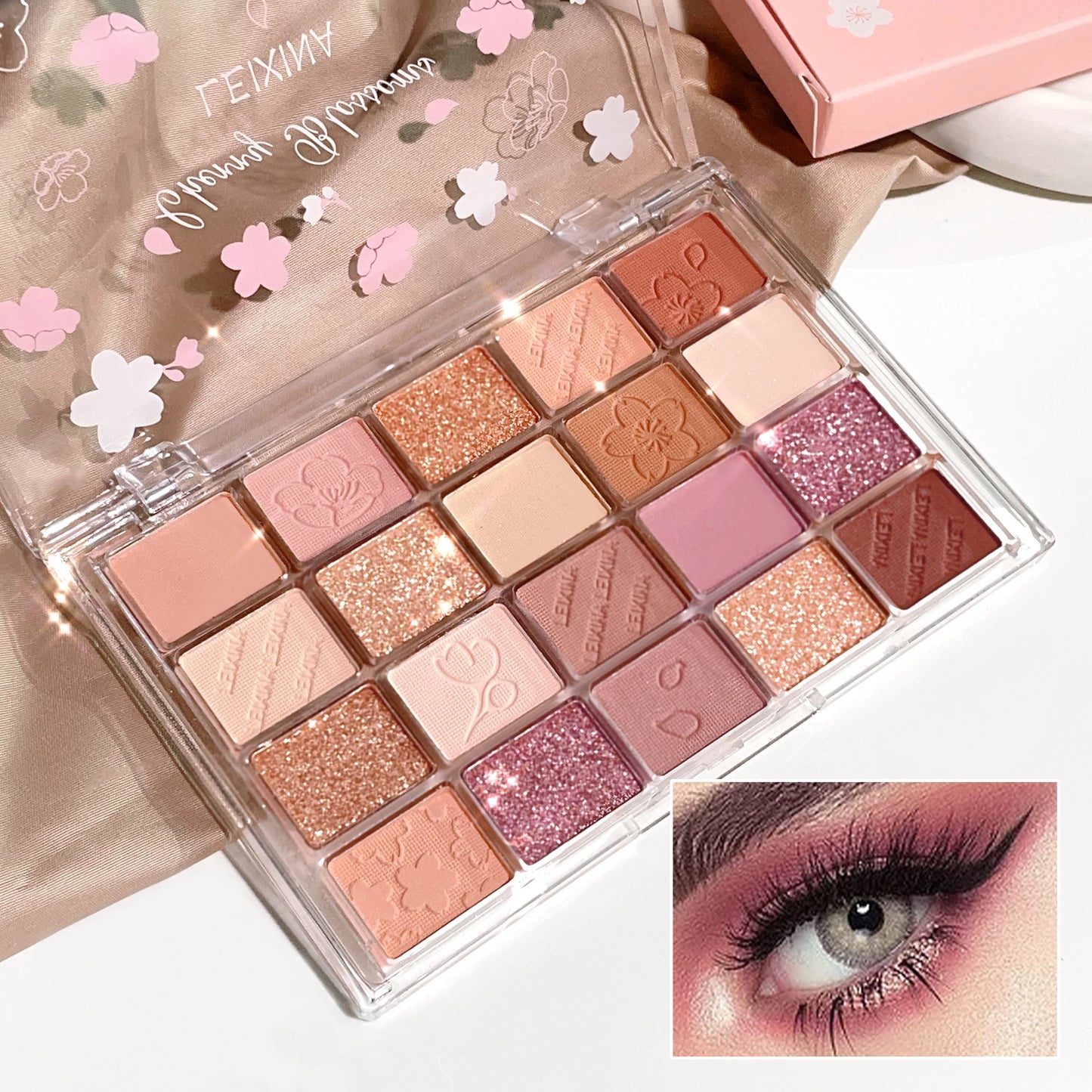 Ögonskuggspalett med 20 färger, glitter, skimmer och matt finish – Instagram Makeup Palette