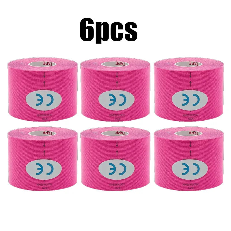 1/6 st tejper Kinesio Elastiskt Bandage Knäskydd Tejper Kinesiologi Stödkuddar Sport Självhäftande Venda Kinesiotejp Bandage