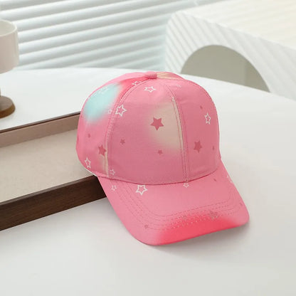 Sommar Barn Basebollkeps Mode Tie-dye Tryck Snapback Hatt För Barn Flickor Utomhus Streetwear Justerbar Ankplös Keps