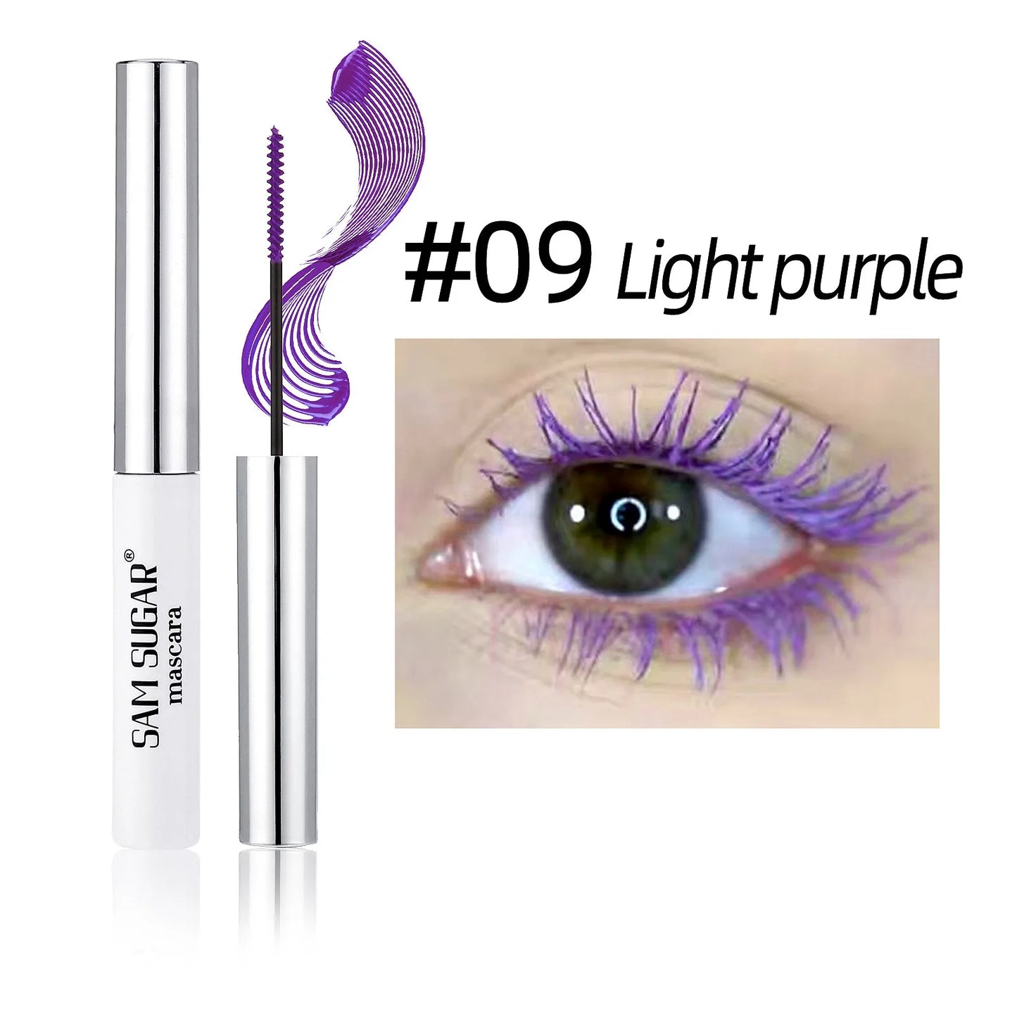 Silkesfibermascara Färgglad Ultrafin Borste Förlänger Ögonfransar Vattentät Varaktig Snabbtorkande Grön Rosa Böjande Mascara Makeup