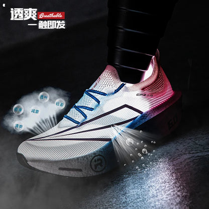 Löparskor för kolfiber, specialitet, maraton, herr, sport, nät, andningsbara, lätta, dam, atletiska, halkfria sneakers