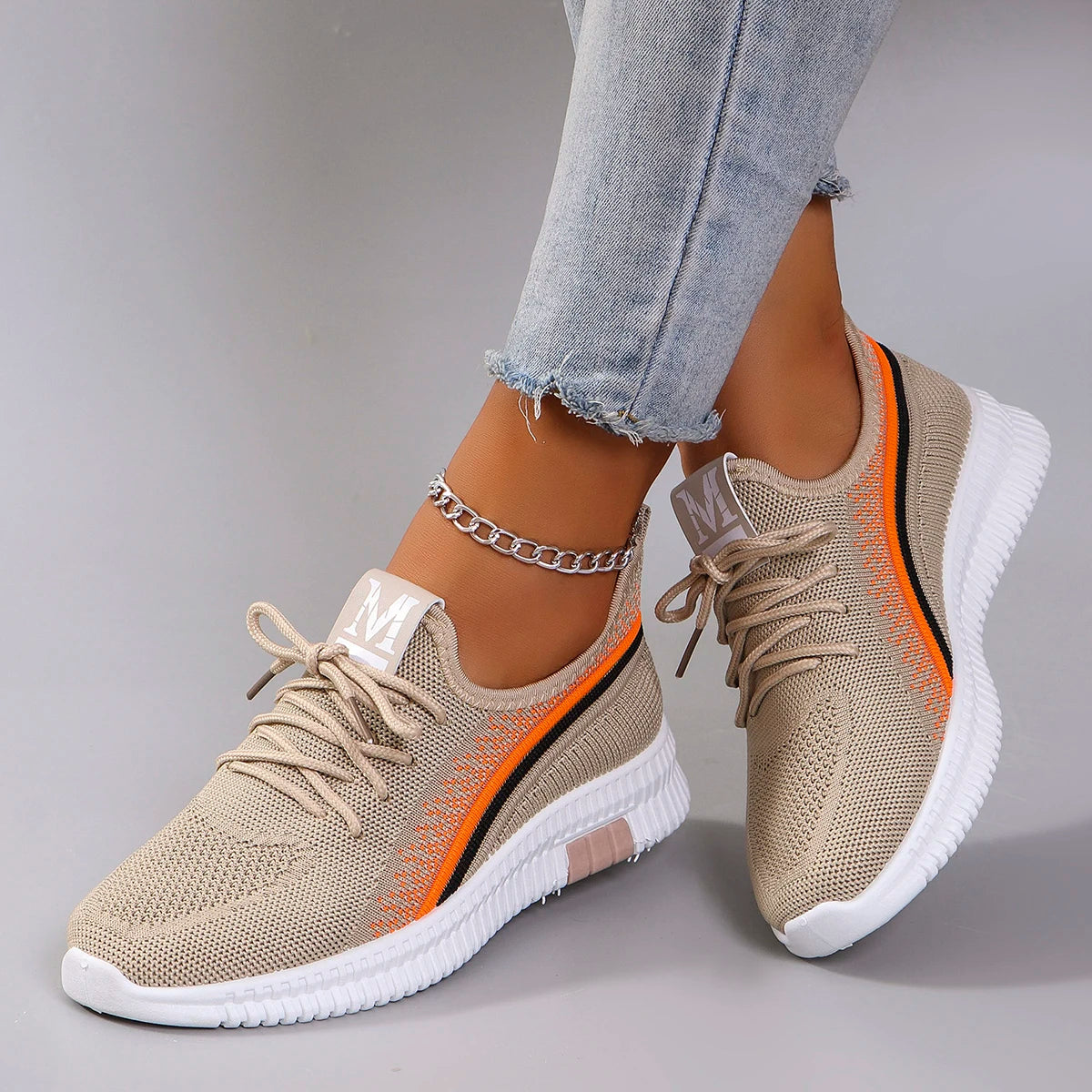 Damskor med ventilerande platta nät, sommarskor, damskor, vardagssneakers, fri frakt