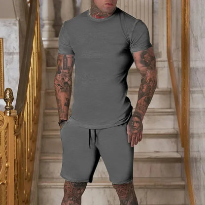 2025 sommarnytt herrset med andningsbara sportkläder, kortärmade t-shirts och shorts, populära snabbtorkande kläder