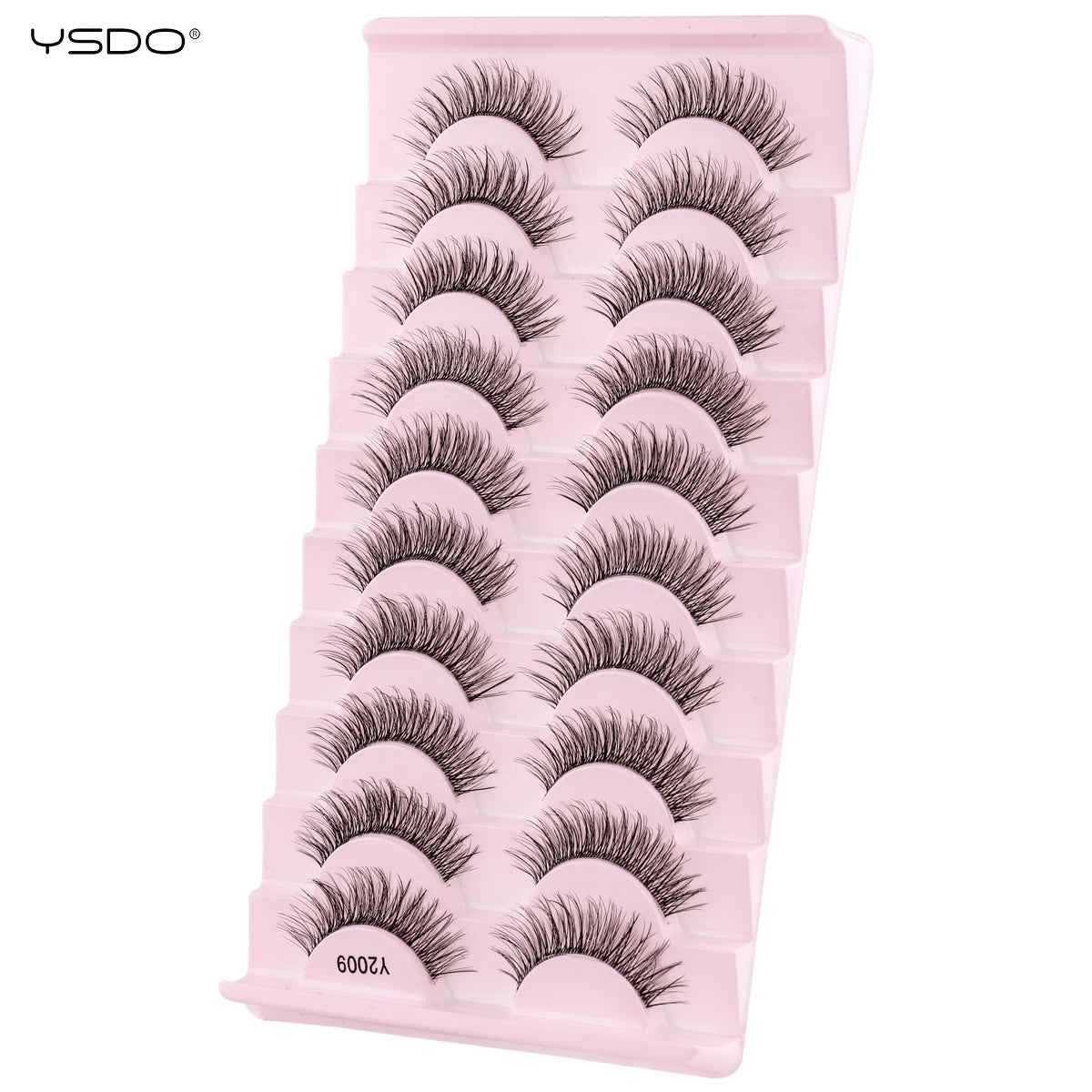 YSDO Halvögonfransar 3/10 par Naturliga Hela Lösögonfransar 3D-Fransar Kattögonfransar Lösögonfransförlängning Faux Cils Makeupverktyg