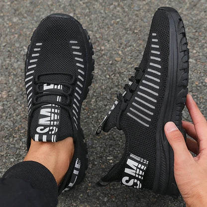Halkfria herrsneakers sommar, bekväma, andningsbara löparskor för par, dam, tenis-sportsko, vita promenadskor för män