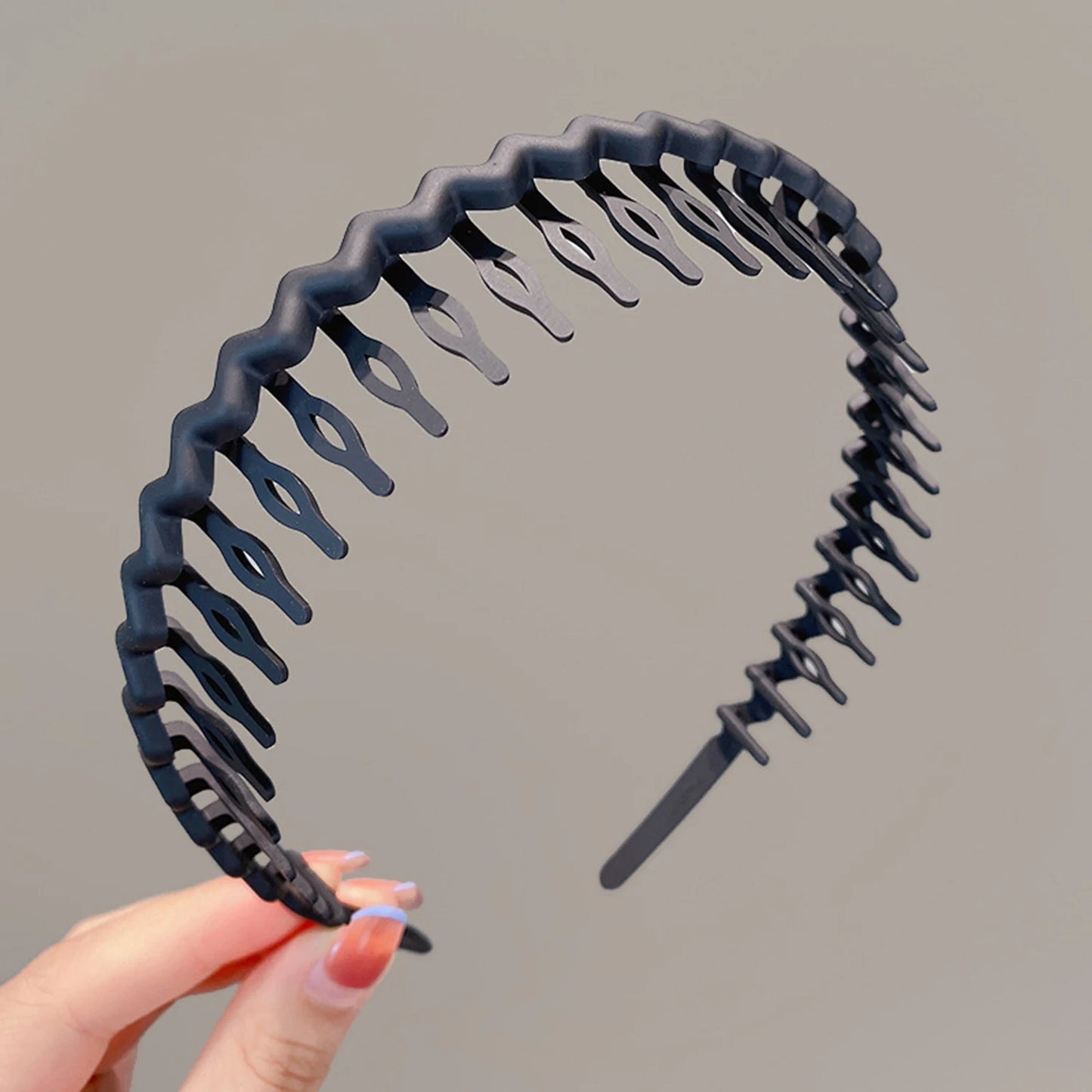 Unisex Metall Vågigt Fjäderhårband Svart Halkfri Utomhussporter Pannband För Kvinnor Män Enkelt Hårband Ansiktstvätt Huvudbonad