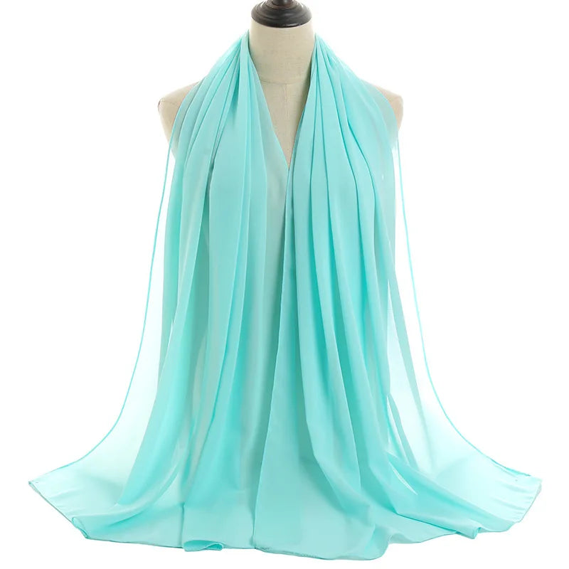 Ramadan Islamisk Instant Bubble Chiffong Sjal Halsduk Dam Huvudbonad Kvinnor Hijabs Halsdukar Bufandas Muslimsk Slöja Hijab Snood 180*70cm