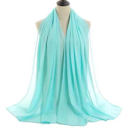 Ramadan Islamisk Instant Bubble Chiffong Sjal Halsduk Dam Huvudbonad Kvinnor Hijabs Halsdukar Bufandas Muslimsk Slöja Hijab Snood 180*70cm