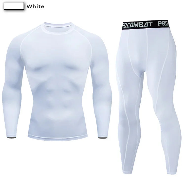 2 st. herr kompressions sportkläder elastiska träningsset yoga träningskläder jogging fitnesskläder träningsoverall byxor sport