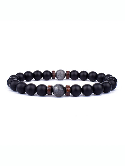 8mm lavaarmband för män vulkaniska stenar träpärlor armband tibetansk buddha handledskedja kvinnor män smycken gåva nya armband