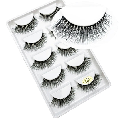 LTWEGO 5 par ögonfransar naturliga långa 3D minkfransar fluffiga volym mink lösögonfransar djurfria slingor makeup cilios