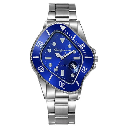 Uppgradera Shangmeimk klocka för män ovanligt konceptuellt reloj krasch smältande vridfodral kvarts armbandsur manlig man grön svart klocka