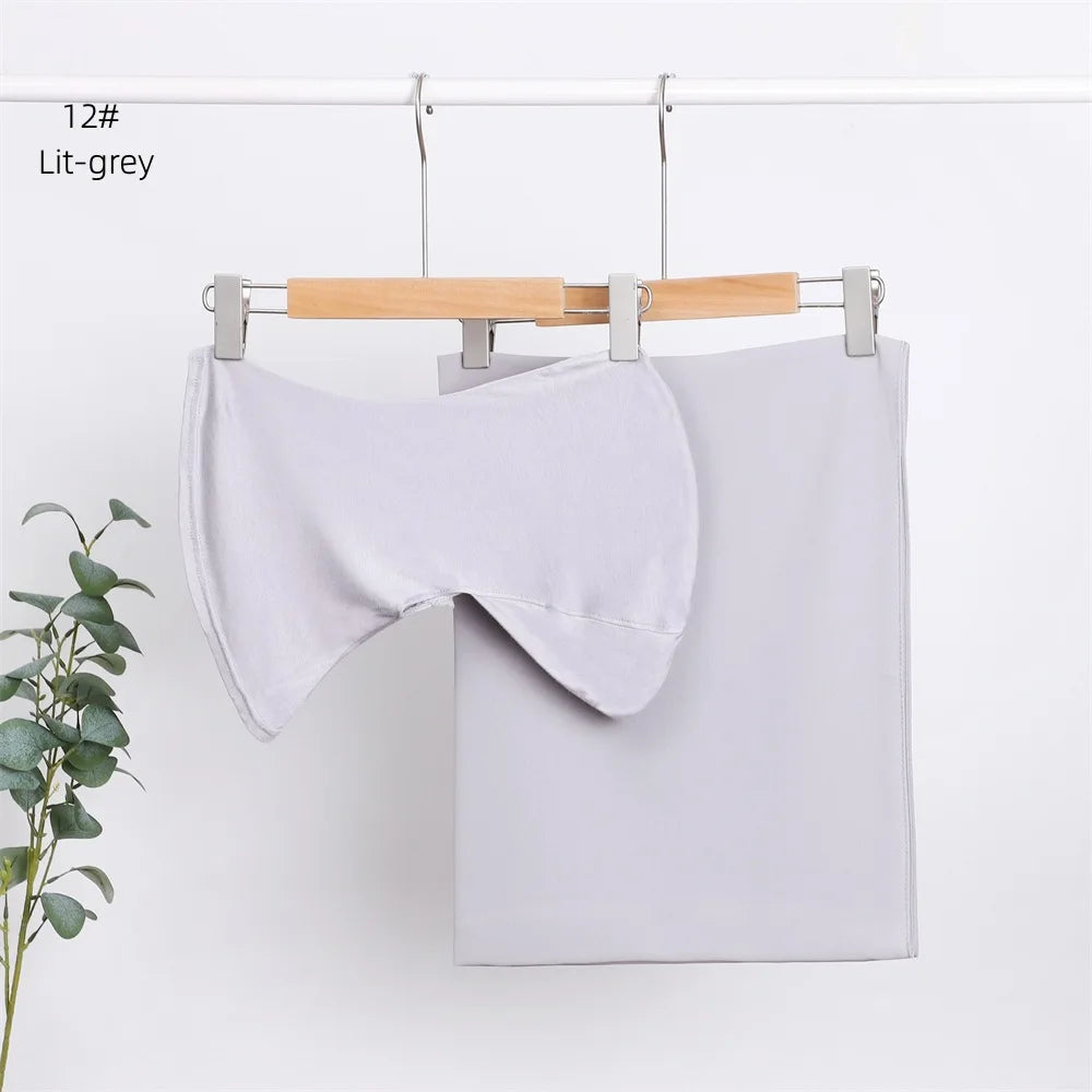 Elegant elastisk direkt hijab enfärgad chiffong hijab-set för kvinnor, modalpullover, bandana, tunn, andningsbar, mjuk och mysig halsduk