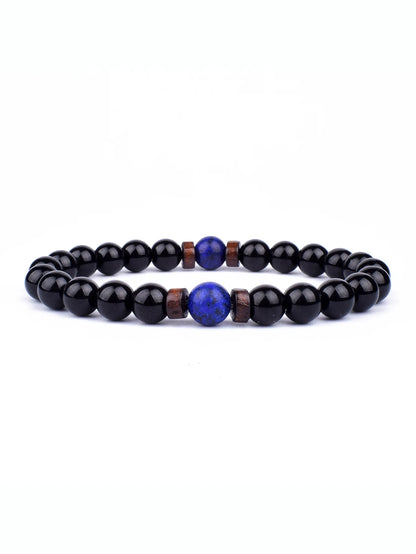 8mm lavaarmband för män vulkaniska stenar träpärlor armband tibetansk buddha handledskedja kvinnor män smycken gåva nya armband