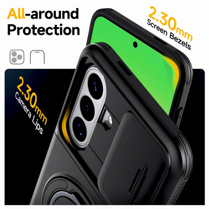 Stötsäkert Armor-skal för Samsung Galaxy A57 A37 A17 A27 A56 A36 A26 A16 A55 A15 5G 4G S26 S25 S24 FE Plus Korthållare Stativskydd