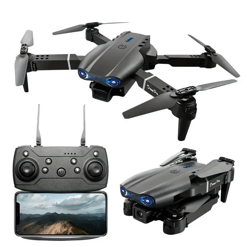 RC Drönare 4K HD Dubbelkamera 5G WIFI FPV Hopfällbar Quadcopter med Höjdhållnings-LED-Lampor Gåva