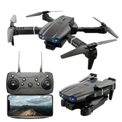 RC Drönare 4K HD Dubbelkamera 5G WIFI FPV Hopfällbar Quadcopter med Höjdhållnings-LED-Lampor Gåva