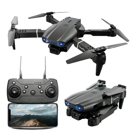 RC Drönare 4K HD Dubbelkamera 5G WIFI FPV Hopfällbar Quadcopter med Höjdhållnings-LED-Lampor Gåva