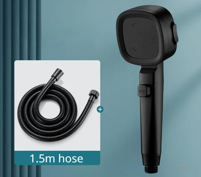 Högtrycksduschmunstycke Vattenbesparande 3 lägen Duschmunstycken Justerbara enknappsstopp Vattenmassagespruta Badrumstillbehör