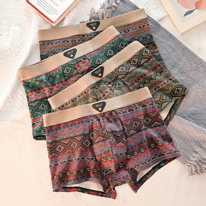 4 st. Herrunderkläder Bomull Herrboxershorts Medelhög Midja Andningsbara Herrtrosor Större Storlek 6XL - Massor av Mjuka Bekväma Herrboxershorts