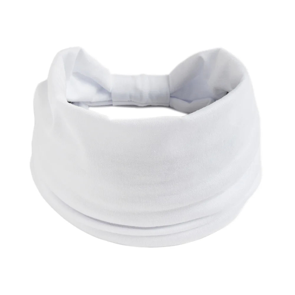 Mode Enfärgad Bred kant Bomullsyoga absorberar svett Dam Flickor Pannband Huvudbonad Turban Bandage Håraccessoarer Huvudbonader