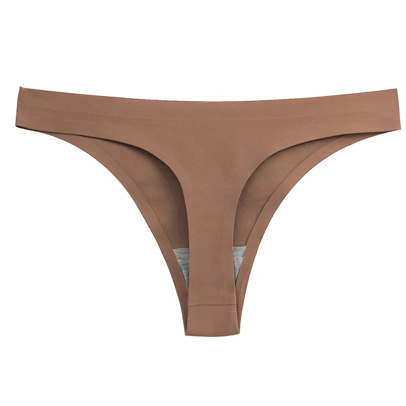 WarmSteps Sömlösa Damtrosor Sexiga Thongs Underkläder Andningsbara Bekväma Underkläder Mjuka Satin Stringtrosor Flicka Sport T-Back