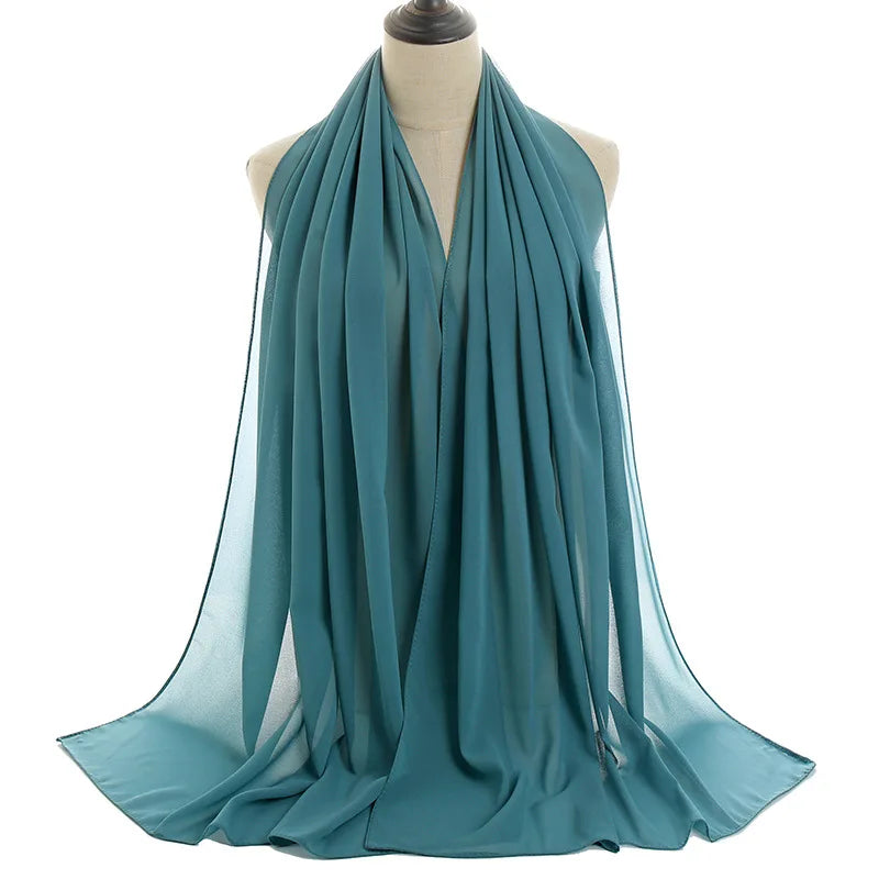 Ramadan Islamisk Instant Bubble Chiffong Sjal Halsduk Dam Huvudbonad Kvinnor Hijabs Halsdukar Bufandas Muslimsk Slöja Hijab Snood 180*70cm