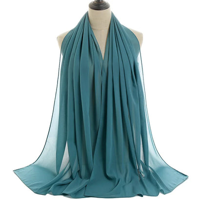 Ramadan Islamisk Instant Bubble Chiffong Sjal Halsduk Dam Huvudbonad Kvinnor Hijabs Halsdukar Bufandas Muslimsk Slöja Hijab Snood 180*70cm