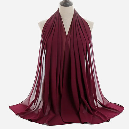 Ramadan Islamisk Instant Bubble Chiffong Sjal Halsduk Dam Huvudbonad Kvinnor Hijabs Halsdukar Bufandas Muslimsk Slöja Hijab Snood 180*70cm
