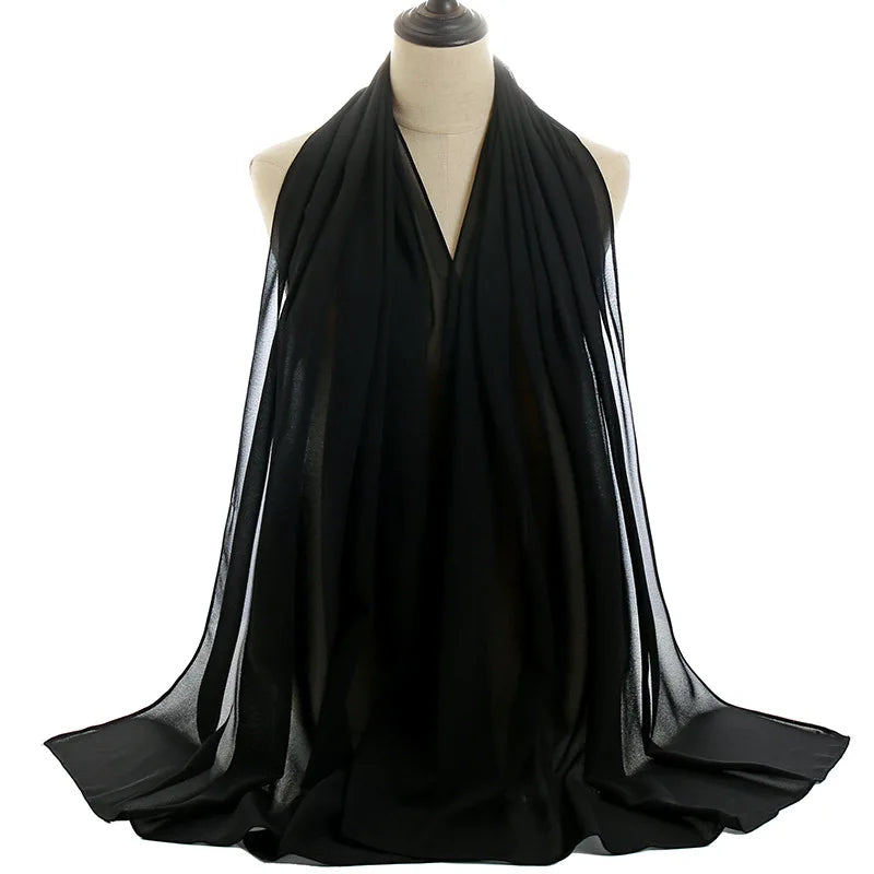 Ramadan Islamisk Instant Bubble Chiffong Sjal Halsduk Dam Huvudbonad Kvinnor Hijabs Halsdukar Bufandas Muslimsk Slöja Hijab Snood 180*70cm