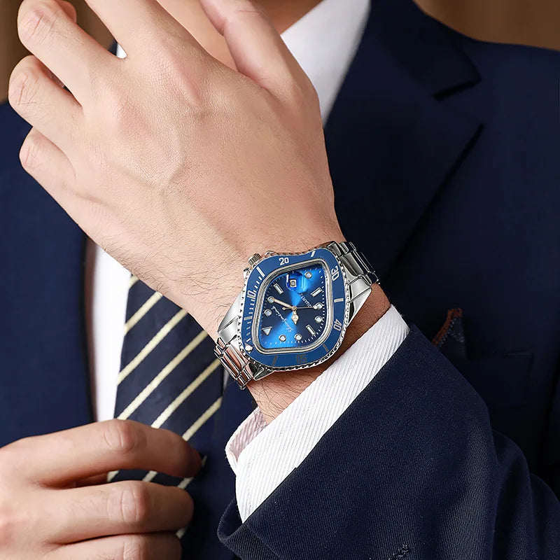 Uppgradera Shangmeimk klocka för män ovanligt konceptuellt reloj krasch smältande vridfodral kvarts armbandsur manlig man grön svart klocka