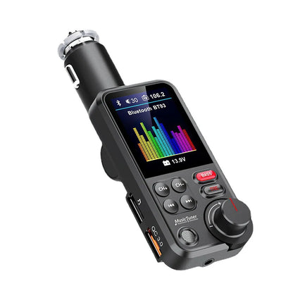 Bluetooth-kompatibel trådlös FM-sändare för bilradio, adapter, snabbladdning, diskant, bas, musik, MP3-spelare för bil, Aux, QC3.0