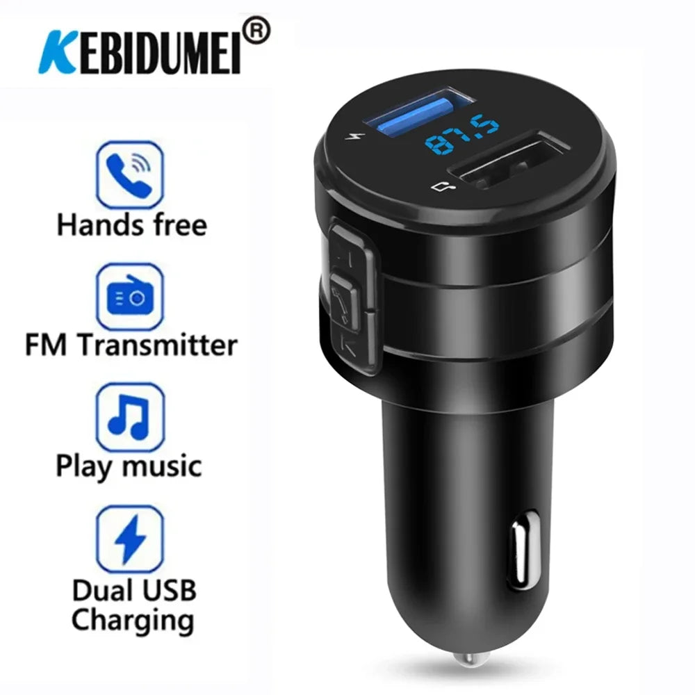 Bluetooth FM-sändare MP3-spelare Handsfree-bilsats 3.1A Dubbel USB-laddare Strömadapter För bil-DVR Radio Biltillbehör