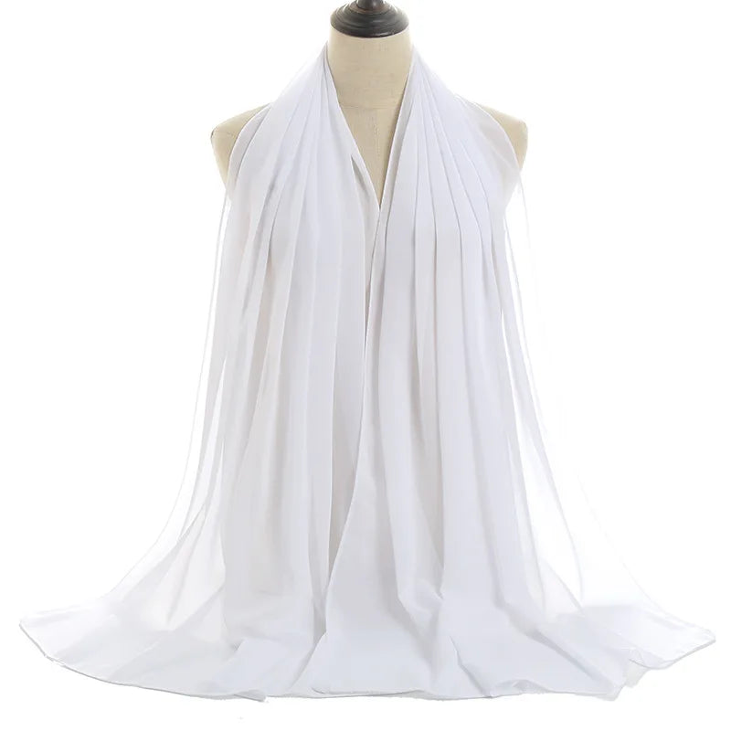 Ramadan Islamisk Instant Bubble Chiffong Sjal Halsduk Dam Huvudbonad Kvinnor Hijabs Halsdukar Bufandas Muslimsk Slöja Hijab Snood 180*70cm