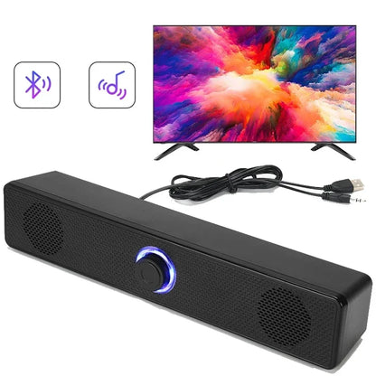 PC Soundbar Trådbunden och trådlös Bluetooth-högtalare USB-driven Soundbar för TV PC Laptop Gaming Hemmabio Surroundljudsystem