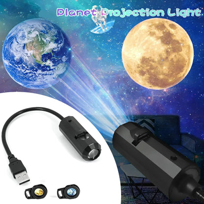 Nyaste Mini USB Månljus Projektor Led Globe Star Galaxy Lampa Nattbelysning för Hem Atmosfär Belysning Rumsdekor Väggpresent