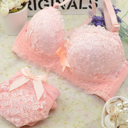 Kvinnor Bygellösa Sexiga Bh-Set Låg Midja Trosor Utan Bygel Bralette Underkläder Set Mjuka BH:ar Dammode Underkläder Stora Storlekar Set