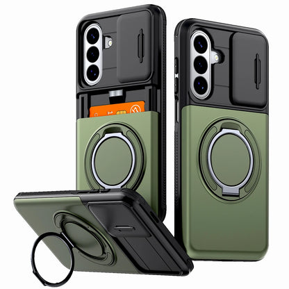 Stötsäkert Armor-skal för Samsung Galaxy A57 A37 A17 A27 A56 A36 A26 A16 A55 A15 5G 4G S26 S25 S24 FE Plus Korthållare Stativskydd